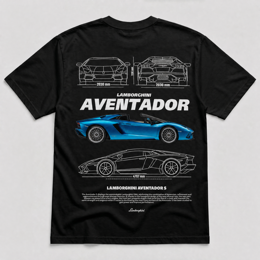 Lambo Blueprint Tee Black