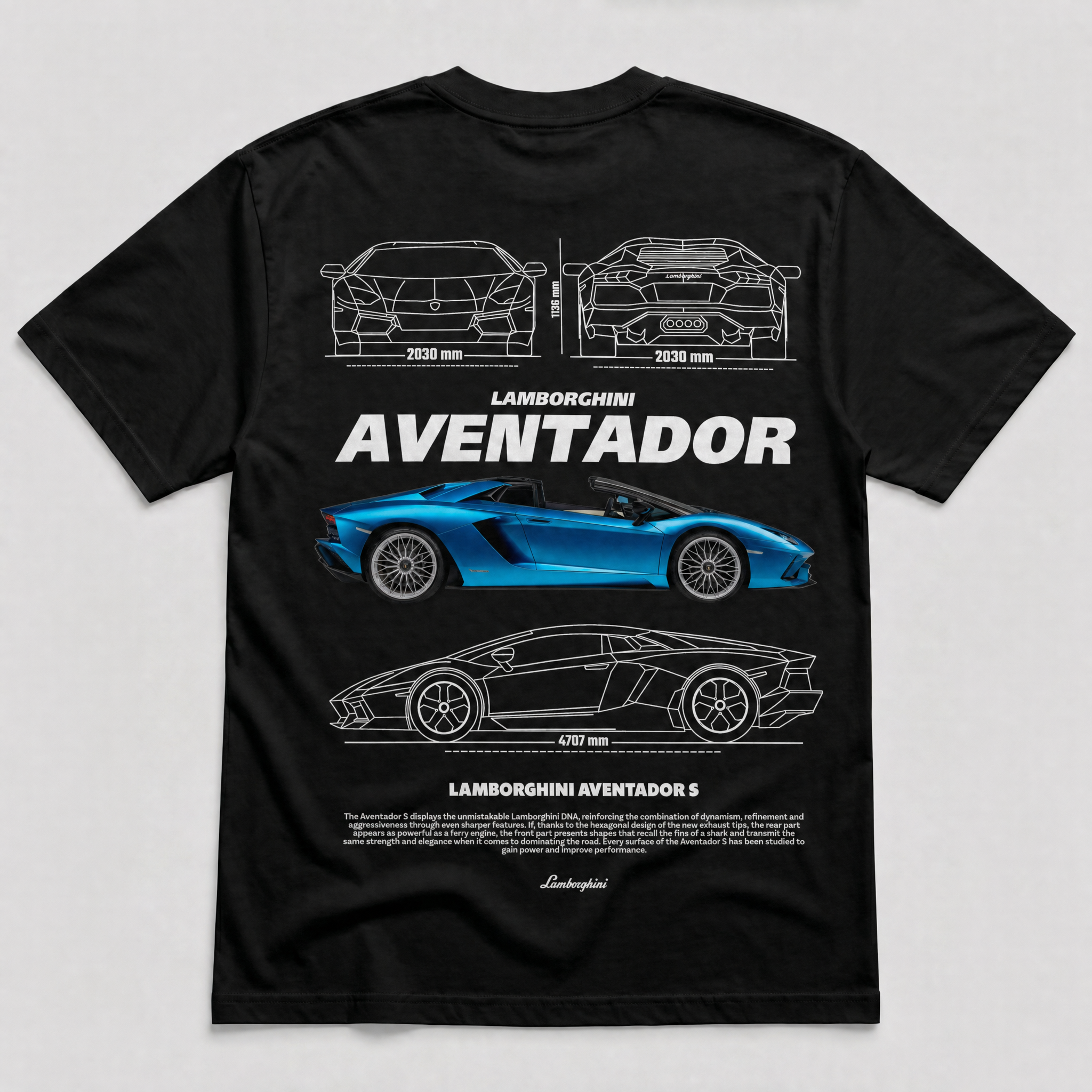 Lambo Blueprint Tee Black