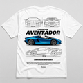 Lambo Blueprint Tee White