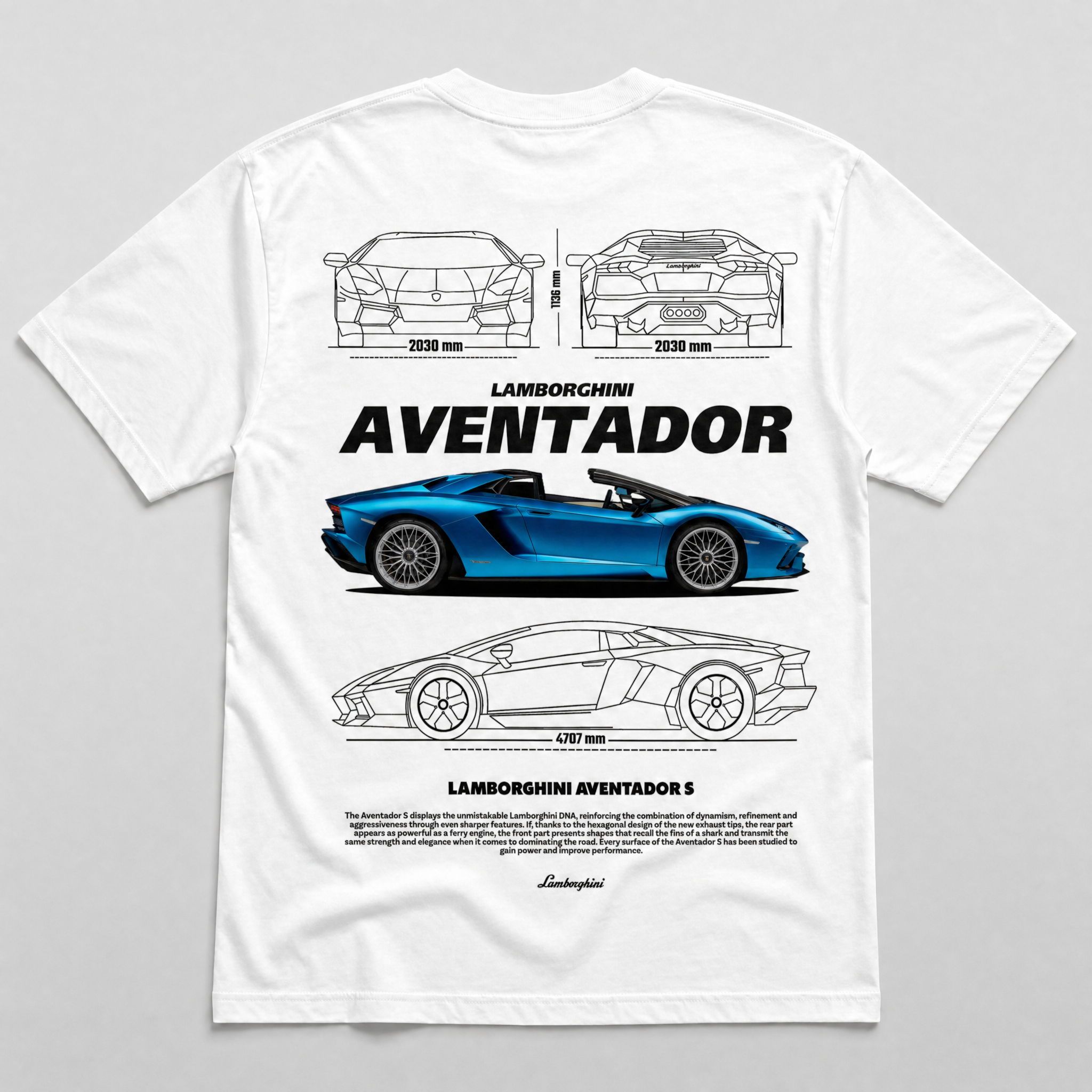 Lambo Blueprint Tee White