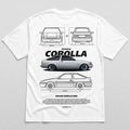 Corolla AE86 Blueprint Tee White