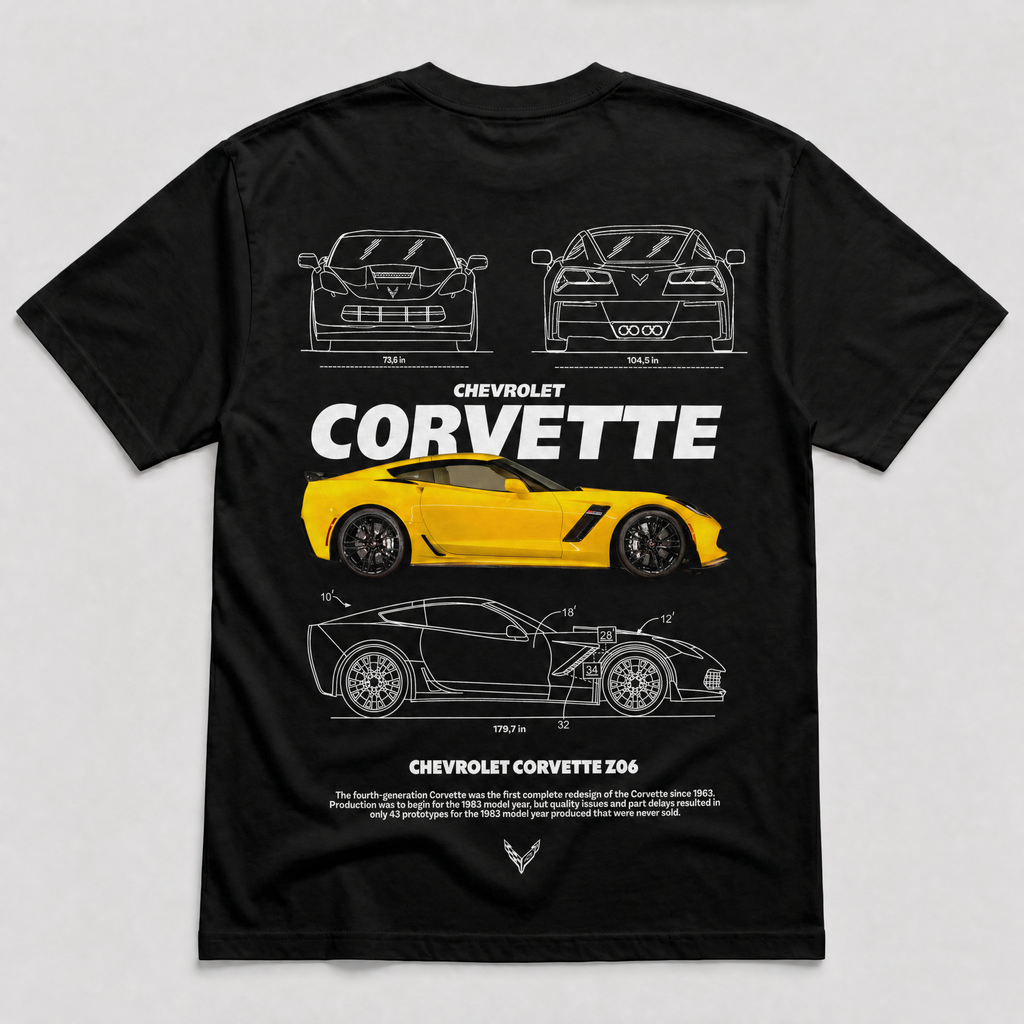 Corvette Z06 Blueprint Tee Black