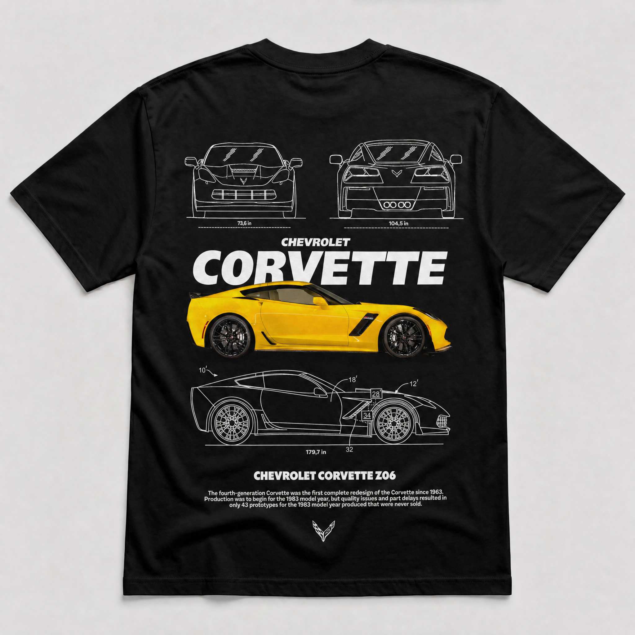 Corvette Z06 Blueprint Tee Black