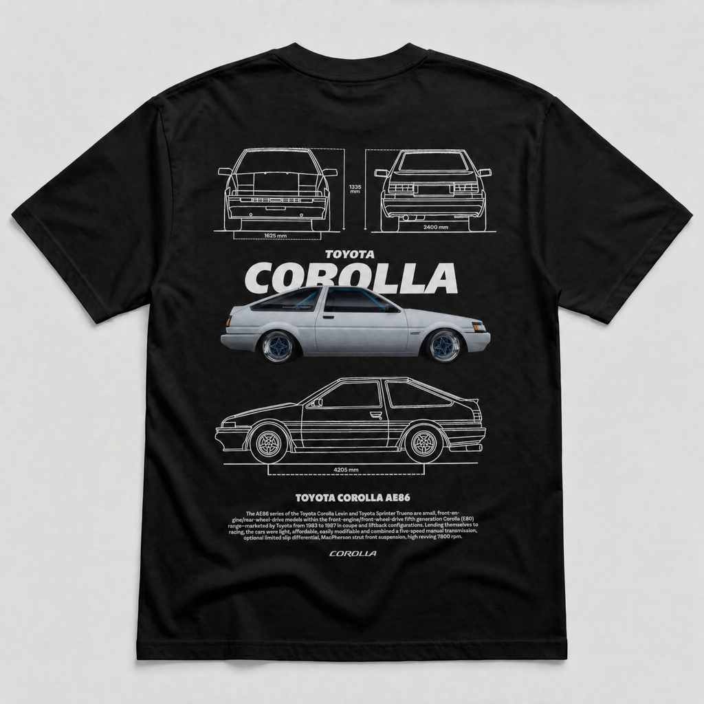 Corolla Blueprint Tee Black
