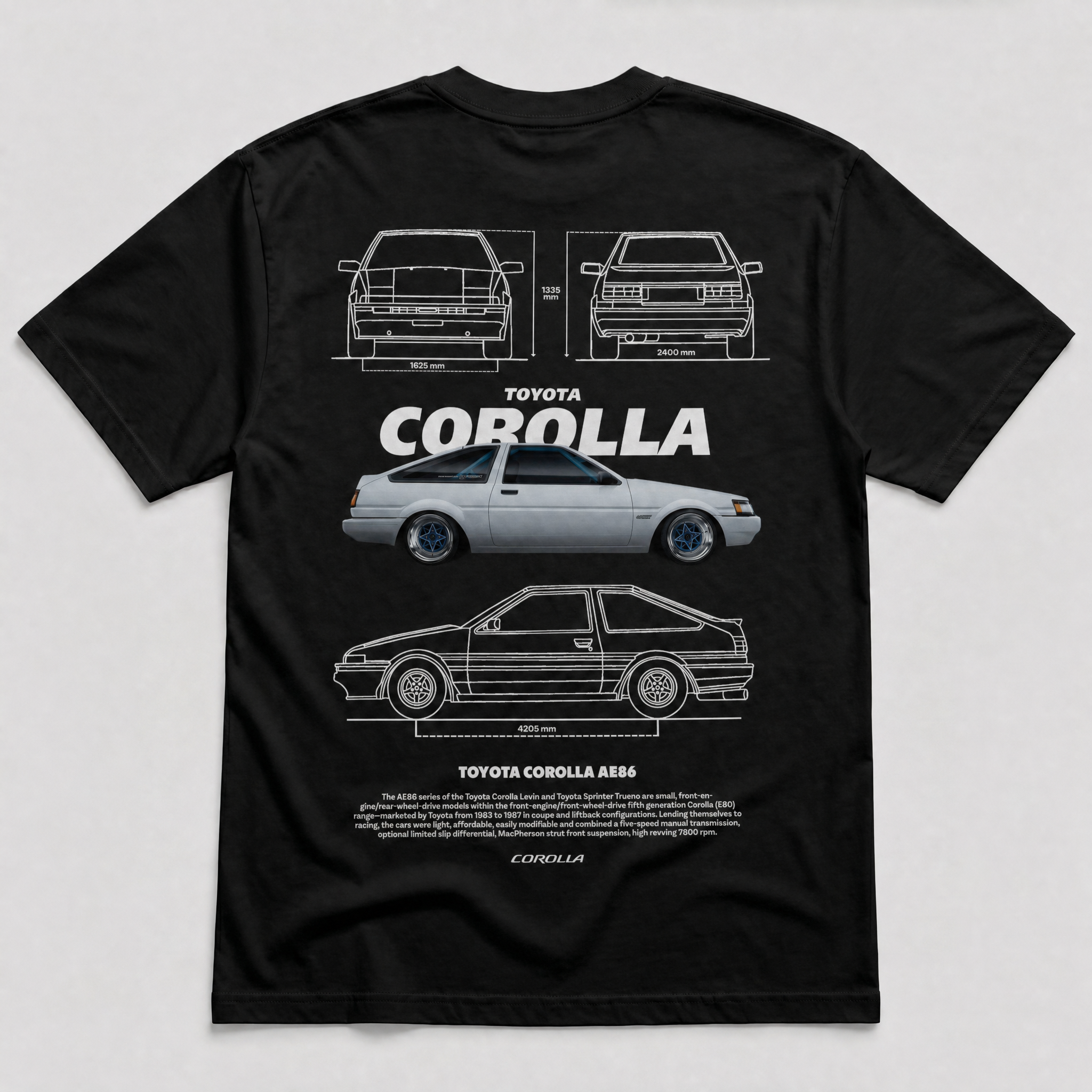 Corolla Blueprint Tee Black