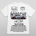 Porsche GT3 RS Red Blueprint Tee White