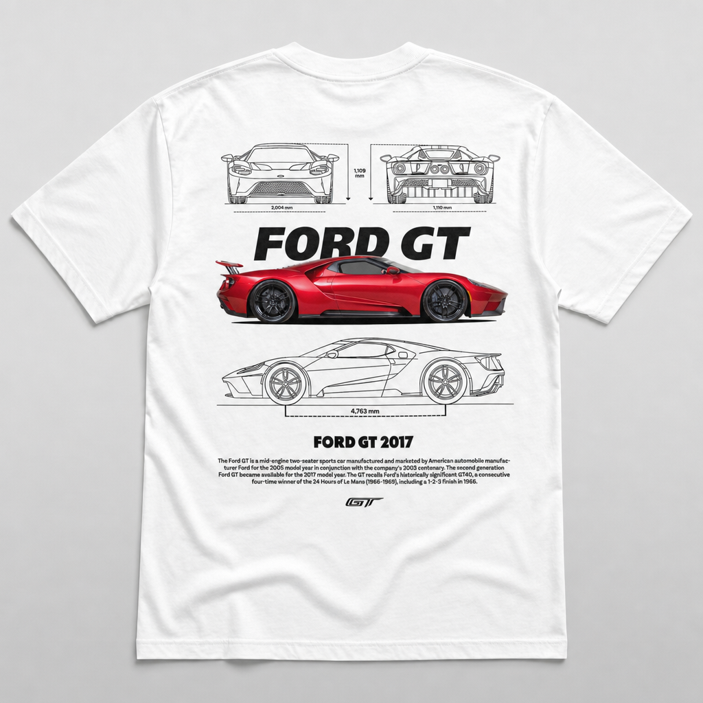 Ford GT 2017 Blueprint Tee White