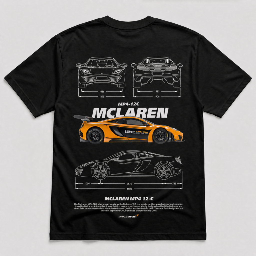 McLaren MP4-12C Blueprint Tee Black