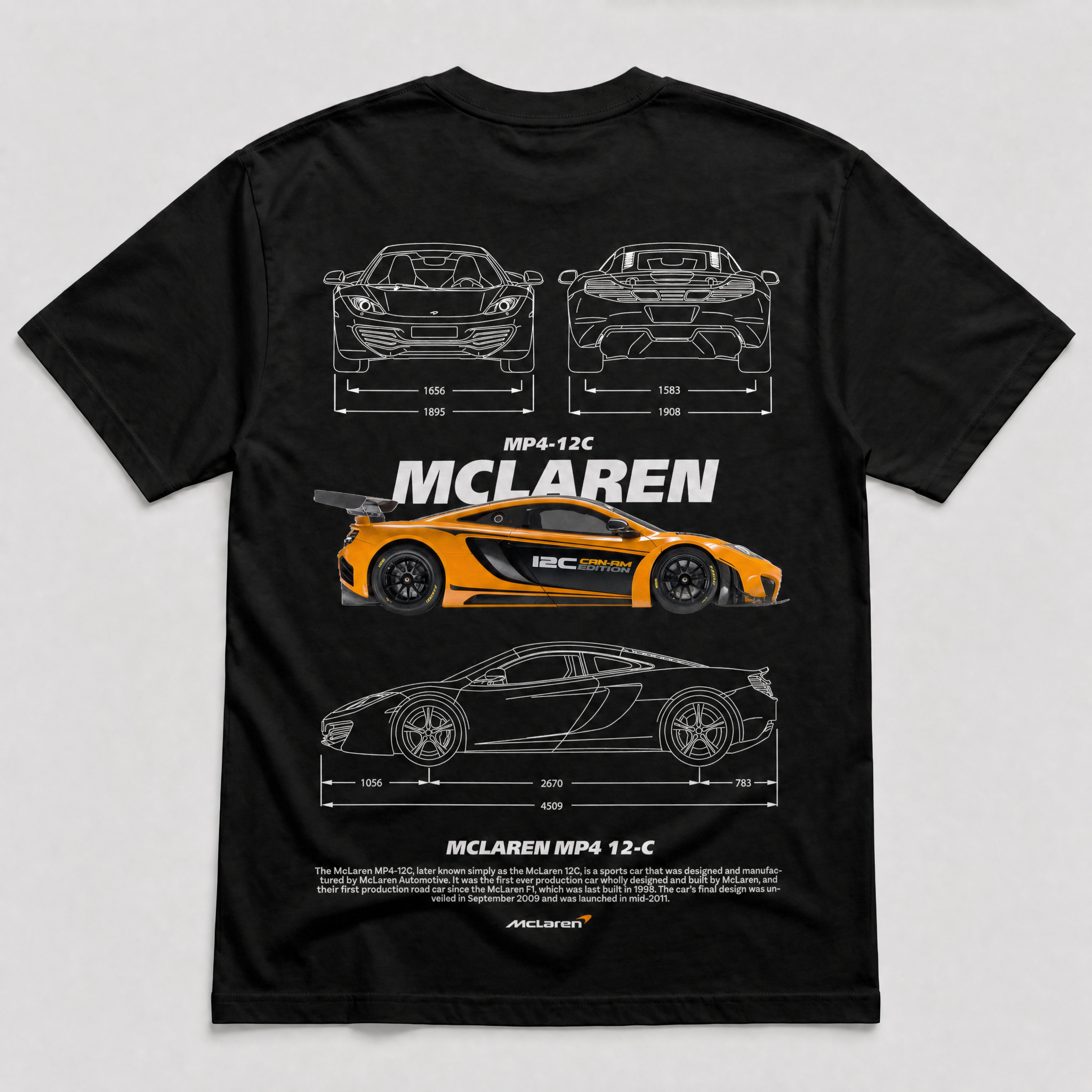 McLaren MP4-12C Blueprint Tee Black